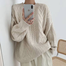 WHCW CGDSR lady sweater women oversized jumper 2020 thick woman autumn winter korean knitted vintage pullover loose elegant cute 2024 - buy cheap