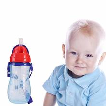 Mamadeira de silicone para bebês 260/300 ml, garrafa de alimentação para leite infantil, presente para crianças, garrafa de água potável com alça 2024 - compre barato