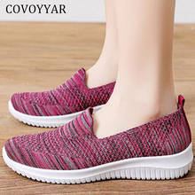 COVOYYAR Shoes for Women 2022 Fashion Spring Breathable Mesh Slip-on Shoes Woman Strech Fabric Tennis Platform Sneakers WSN434 2024 - buy cheap