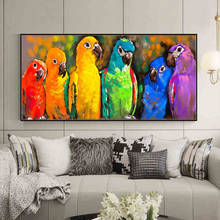 Modern Pictures Colorful Parrots Canvas Paintings For Living Room Prints And Posters Decorative Animal Art Cuadros Home Decor 2024 - buy cheap