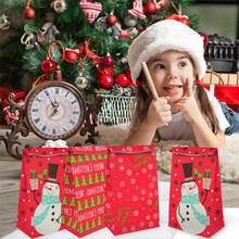 Bolsa de plástico con dibujos de Papá Noel, muñeco de nieve, dulces de Navidad, galletas, Fudge, regalo para niños, decoración de Navidad 2024 - compra barato