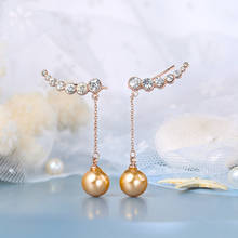 Zhuyang brincos de pendurar para mulheres, brincos de imitação de zircônio cúbico, cor ouro rosa, joia de gancho de orelha e460 2024 - compre barato