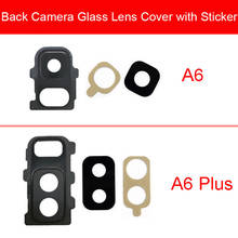 Задняя крышка объектива камеры с наклейкой для Samsung Galaxy A6 A6 Plus A600 A605 стеклянная крышка для камеры запасные Запасные Запчасти 2024 - купить недорого