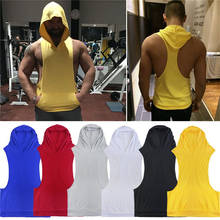 Hooded Tank Top Men Muscle Gym Clothing With Packet Hoodie Bodybuilding Tanktop Solid Workout Sleeveless Vest Pullover Stringer 2024 - buy cheap