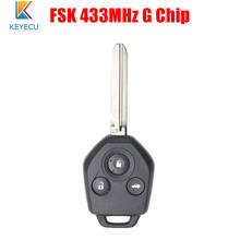 Keyecu chave remota para carro com 3 botões, fsk 433mhz g chip para subaru forester impreza 2015 2016 2017 2024 - compre barato