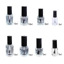 3/5/10/15ml Empty Nail Polish Glass Bottle Clear Portable UV Gel Container Refilled Storage Box Square Round Makeup Tube Brush 2024 - buy cheap