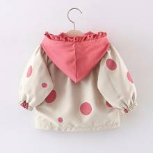 Spring Autumn Baby Girl Hooded Jacket Children's Spring Zipper Coat Tops New Girls Polka Dot Fashion Jacket Kids Clothes 2024 - buy cheap