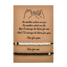 One for you one for me 2pcs/set Lava Stone Bead Bracelet Black String Braiding Couple Bracelets for Men Women Jewelry 2024 - buy cheap