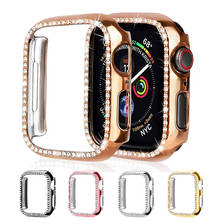 Protetor para apple watch, protetor amortecedor com diamente para relógios série 5 4 3 2 1 38mm 42mm para iwatch 6 se 5 4 40mm 44mm 2024 - compre barato