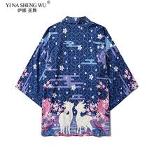 Trajes samurai femininos kimonos, fantasias japonesas para meninas, casaco de neve estampado kawaii yukata, camisa harajuku, cardigã japonês haori, praia 2024 - compre barato