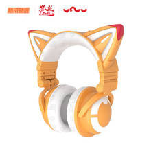YOWU-auriculares inalámbricos Fox demon, cascos con control por aplicación, luces RGB, de alta calidad, con Oreja de Gato para juegos de ordenador 2024 - compra barato