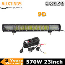 AUXTINGS-Barra de luz LED de trabajo 9D de 23 pulgadas, barra de inundación y punto de 570W, cuatro filas, para conducir, todoterreno, barco, coche, Tractor, 4x4, SUV, ATV 2024 - compra barato