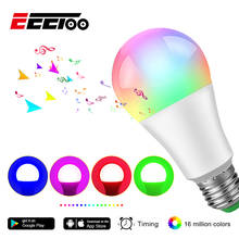 Светодиодный смарт-светильник EeeToo RGB с Bluetooth, E27/B22, 15 Вт, умный светодиодный светильник, Домашний Светильник s, светильник для управления телефоном 2024 - купить недорого