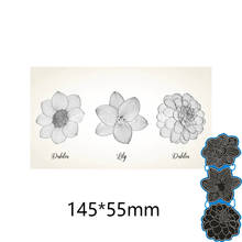 New Metal Cutting Dies 3pcs Flower For Card DIY Scrapbooking stencil Paper Craft Album template Dies 14.5*5.5 cm 2024 - buy cheap