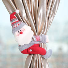 2 piezas de decoración creativa de Navidad hebillas de cortina de muñeco de nieve de Santa Claus con forma de alce 2024 - compra barato