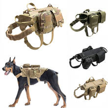 Новинка, тактический жилет для собак, тренировочная охотничья облегченная модульная система переноски снаряжения, нейлоновая Водонепроницаемая Регулируемая шлейка с ручкой для военного патруля, охота 2024 - купить недорого