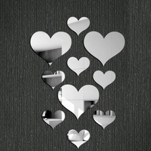 3d espelho amor corações adesivo de parede durável diy simples adesivos de parede decalque removível paster para sala estar arte decoração da sua casa 2024 - compre barato