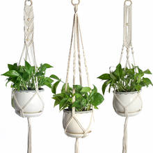 Garden Decoration Rope Plant Hanger Macrame Cotton Indoor Outdoor Plant Hanging Basket Holder Net Pocket G0009 2024 - buy cheap