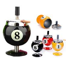 Creative  Manual Push Pool Billiard Ball Design AshtrayBlcak Portable Metal Ashtray For Pool House Billiards Accessories 2024 - buy cheap