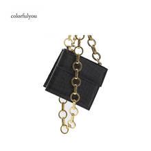 Fashion Crocodile Pattern Crossbody Bag Women handbag Mini Flap Purse Female Ring chain PU leather Shoulder Bag black Bolsa Sac 2024 - buy cheap