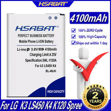 HSABAT Top Quality 4100mAh BL-49JH Battery for LG K3 LS450 K4 K120 Spree K121 K130 k120e K130e free shipping 2024 - buy cheap