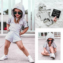 2PCS New Infant Baby Girls Wave Point Hooded T-shirt Tops+Pants Shorts Otufits Summer Sportsuit Clothes 2024 - buy cheap