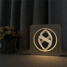 Abstract Style 3D LED Arylic Wooden Night Lamp Table Light Switch Control Carving Lamp for Children's Room Decorate 2024 - buy cheap
