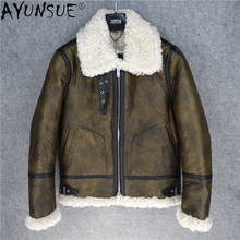 Куртка AYUNSUE из натуральной воловьей кожи, Мужская одежда, пальто из овчины, зимние мужские куртки, плотная Мужская одежда, Ropa De Hombre LXR500 2024 - купить недорого