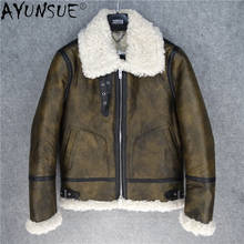 AYUNSUE Cowhide Genuine Leather Jacket Men Clothing Shearling Coat Winter Men's Jackets Thick Mens Clothes Ropa De Hombre LXR500 2024 - buy cheap