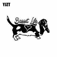 YJZT-calcomanía de vinilo Basset Life para coche, calcomanía divertida de I Love My Dog Hound, color negro/plateado, 16,3x9,5 cm, C24-1619 2024 - compra barato