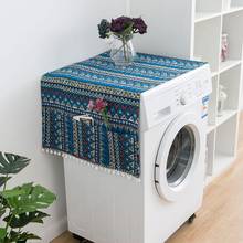 Protetor de poeira geométrico do geladeira da máquina de lavar roupa com bolso 2024 - compre barato