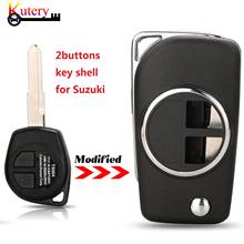 Kutery 2 кнопки модифицированный раскладной чехол для ключей с дистанционным управлением для Suzuki Swift SX4 Jimny Vitara Fob чехол для ключей 2024 - купить недорого