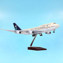 1/150 47CM Aviation 747 B747-400 Aircraft Saudi Arabian Airlines Model Light Diecast Plane Airliner W Standing Airplane 2024 - buy cheap