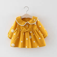 Spring Autumn Wholesale Girls Dress Polka Dot Print Bow Dress Children's Clothing 2024 - buy cheap