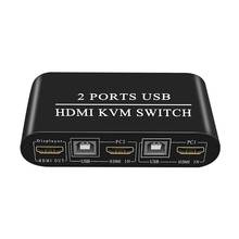 Conmutador multifuncional 4K de Alta Definición compatible con HDMI KVM, conmutador Manual de 2 puertos USB, divisor de teclado y ratón 2024 - compra barato