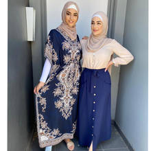 Ramadán musulmán para mujer, caftán Abaya de Dubái, vestidos largos de Turquía para mujer Eid Mubarak, vestido modesto, ropa islámica de moda 2024 - compra barato