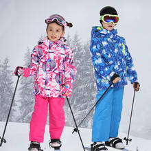 Новинка 2020, лыжный костюм, детская зимняя одежда для сноуборда с температурой до-30 градусов, теплые водонепроницаемые уличные зимние куртки + штаны для девочек и мальчиков, бренд 2024 - купить недорого