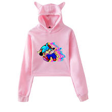 Funkin-Sudadera corta con capucha de gato para mujer, ropa de calle Harajuku, ropa de videojuego para niña, Friday Night, 2021 2024 - compra barato