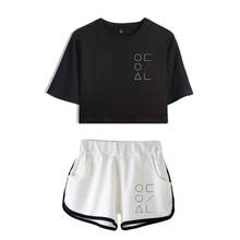 Conjunto de dos piezas de Kpop LOONA para mujer, Camiseta de algodón Sexy, pantalones cortos y Top corto, chándal de moda, trajes de 2 piezas 2024 - compra barato