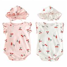 Brand Summer Sleeveless Newborn Baby Girl Clothes Cute Cherry Print Romper Jumpsuit Soft Baby Outfit One Piece 2024 - buy cheap