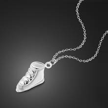 Fashion Creative Shoes Boots Pendant choker Woman 100% 925 Sterling silver Necklace Wholesale Cute Girl Jewelry Gift 2024 - buy cheap