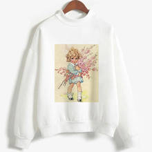 Moletom com capuz feminino, blusa de manga longa com capuz estampa de anjo vintage para outono e inverno 2024 - compre barato