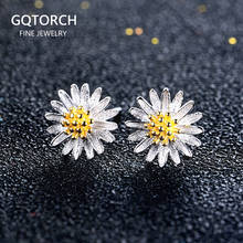 Little Daisy Earrings Korean Anti Allergy Small Sun Flower Fresh 925 Sterling Silver Studding Earrings pendientes mujer moda 2024 - buy cheap