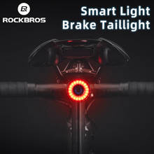 Задний Фонарь велосипедный ROCKBROS, умный стоп-датчик, предупреждение о дорожном и горном велосипеде, ночная фара, велосипедные аксессуары IPX5 2024 - купить недорого