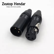 10 Uds. Conector de Cable de Audio XLR de 3 pines de Pin dorado conector de micrófono de 3 pines macho/hembra para Cable de micrófono adaptador eléctrico 2024 - compra barato