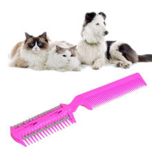 Recortador de pelo para mascotas, con 2 cuchillas peine para cortar el pelo, maquinilla de afeitar para acicalar perros y gatos, cepillo y peine 2024 - compra barato