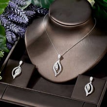 HIBRIDE Luxury Leaf Saudi Arabia Jewelry Sets for Women Wedding Necklace Earring Set Cubic Zircon Dubai Bridal jewelry N-1747 2024 - buy cheap