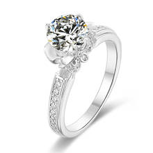 Anel moissanite 1 quilate cor d, anel 925 prata esterlina, teste diamante, corte brilhante, 6.5mm, anéis de moissanite, clássicos 2024 - compre barato
