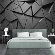 Embossed Black Wallpaper Abstract Geometric Wall Murals Painting 3d Stereo Triangle Wall Paper for TV Background Wall Decorative 2024 - buy cheap