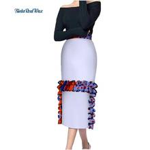 Fashion Bazin Riche Women Skirt 100% Cotton Custom African Print Draped Pencil Skirts Traditional African Style Clothing WY3343 2024 - buy cheap